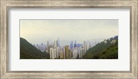Framed Skyscrapers in a city, Hong Kong, China