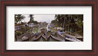 Framed Fishing boats in small village harbor, Madura Island, Indonesia