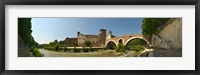 Framed Bridge across a river, Pons Fabricius, Tiber River, Rome, Lazio, Italy