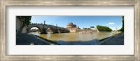 Framed Bridge across a river with mausoleum in the background, Tiber River, Ponte Sant'Angelo, Castel Sant'Angelo, Rome, Lazio, Italy
