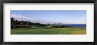 Framed Waikoloa Golf Course at the coast, Waikoloa, Hawaii, USA