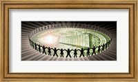 Framed People in circle around money