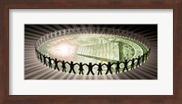Framed People in circle around money