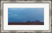 Framed Buttes Rock Formations Under a Stormy Sky