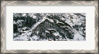 Framed Houses in a village in winter, Tasch, Valais Canton, Switzerland