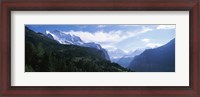 Framed Snow covered mountains, Swiss Alps, Wengen, Bernese Oberland, Berne Canton, Switzerland