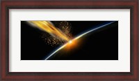 Framed Meteor hitting earth