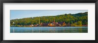 Framed Abandoned copper mine at the waterfront, Keweenaw Waterway, Houghton, Upper Peninsula, Michigan, USA