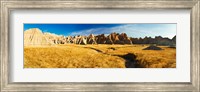 Framed Rock formations on a landscape, Prairie Wind Overlook, Badlands National Park, South Dakota, USA