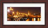 Framed Bridge across the river at night, Pont Alexandre III, Seine River, Paris, Ile-De-France, France