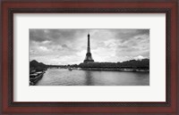 Framed Eiffel Tower from Pont De Bir-Hakeim, Paris, France (black and white)