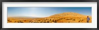 Framed Shepherd standing with flock of sheep, Jerusalem, Israel