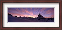 Framed Mt Matterhorn at sunset, Riffelberg, Zermatt, Valais Canton, Switzerland