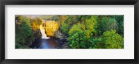 Framed Waterfall in a forest, High Force, River Tees, Teesdale, County Durham, England