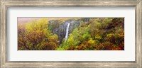 Framed Waterfall in autumn, Eas Mor, Allt Coire Na Banachdich, Glen Brittle, Isle Of Skye, Inner Hebrides, Scotland
