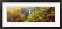 Framed Waterfall in autumn, Eas Mor, Allt Coire Na Banachdich, Glen Brittle, Isle Of Skye, Inner Hebrides, Scotland