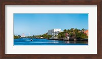 Framed Motorboats on Intracoastal Waterway looking towards Boca Raton, Florida, USA