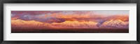 Framed Sunset over mountain range, Sangre De Cristo Mountains, Taos, Taos County, New Mexico, USA