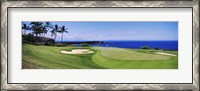Framed Golf course at the oceanside, The Manele Golf course, Lanai City, Hawaii