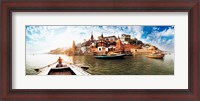Framed Boats in the Ganges River, Varanasi, Uttar Pradesh, India