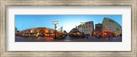 Framed Street with buildings at dusk, Nice, Alpes-Maritimes, Provence-Alpes-Cote d'Azur, France