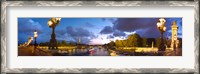 Framed 360 degree view of the Pont Alexandre III bridge at dusk, Seine River, Paris, Ile-de-France, France