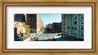 Framed Surrounding streets and buildings from the High Line in Chelsea, New York City, New York State, USA