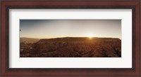 Framed Cappadocia landscape at sunrise, Cappadocia, Central Anatolia Region, Turkey