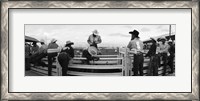 Framed Cowboys at rodeo, Pecos, Texas, USA