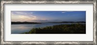 Framed Lake Travis at dusk, Austin, Texas