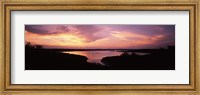 Framed Lake Travis at dusk - Pink Sky, Austin, Texas