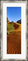 Framed Sand dunes in a desert, Jordan (vertical)