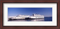 Framed Ferries at dock, San Francisco, California, USA