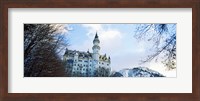 Framed Low angle view of the Neuschwanstein Castle in winter, Bavaria, Germany