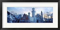 Framed Neuschwanstein Castle in winter, Bavaria, Germany