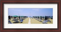 Framed Deck chairs and umbrellas on the beach, Viareggio, Tuscany, Italy