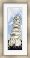 Framed Tourists looking at a tower, Leaning Tower Of Pisa, Piazza Dei Miracoli, Pisa, Tuscany, Italy