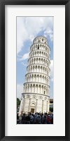 Framed Tourists looking at a tower, Leaning Tower Of Pisa, Piazza Dei Miracoli, Pisa, Tuscany, Italy