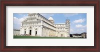 Framed Tower with a cathedral, Leaning Tower Of Pisa, Pisa Cathedral, Piazza Dei Miracoli, Pisa, Tuscany, Italy