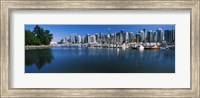 Framed Marina with city at waterfront, Vancouver, British Columbia, Canada 2013
