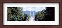 Framed Lions Gate Suspension Bridge, Vancouver, British Columbia, Canada