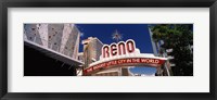 Framed Low angle view of the Reno Arch at Virginia Street, Reno, Nevada