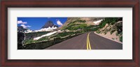 Framed Going-to-the-Sun Road at US Glacier National Park, Montana, USA