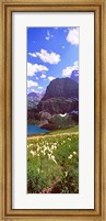 Framed Beargrass with Grinnell Lake in the background, US Glacier National Park, Montana