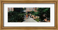 Framed Tourists in an elevated park, High Line, New York City, New York State