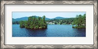Framed Wooded island, Lake George, New York State, USA