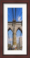 Framed People at a suspension bridge, Brooklyn Bridge, New York City, New York State, USA