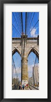 Framed People at a suspension bridge, Brooklyn Bridge, New York City, New York State, USA