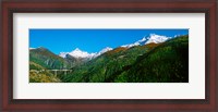 Framed Bridge at Simplon Pass road in autumn, Valais Canton, Switzerland