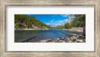 Framed River passing through a forest, Bow River, Banff National Park, Alberta, Canada